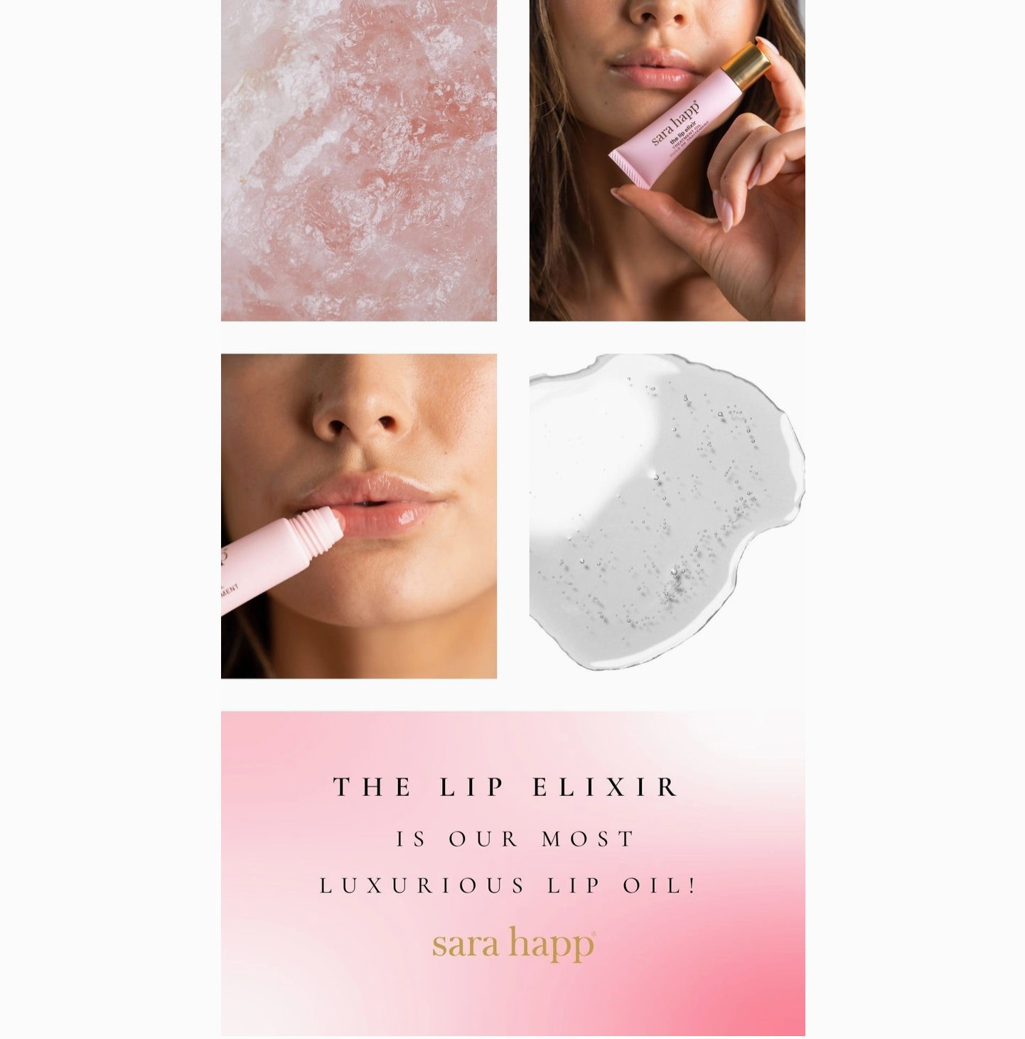 The Lip Elixir - Luxury Lip Oil with Rose Quartz Rollerball