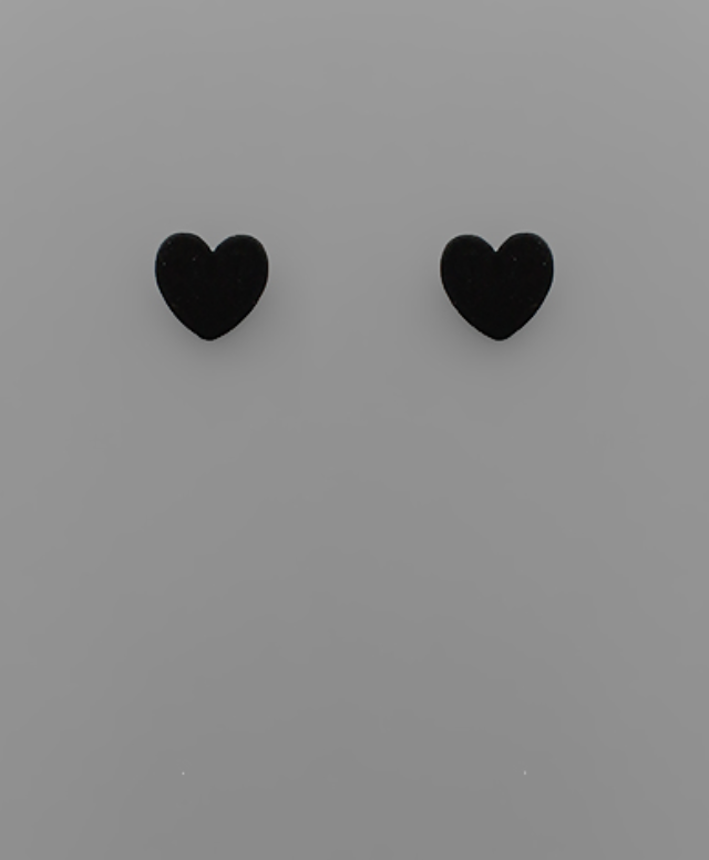 Color Coat Heart Studs