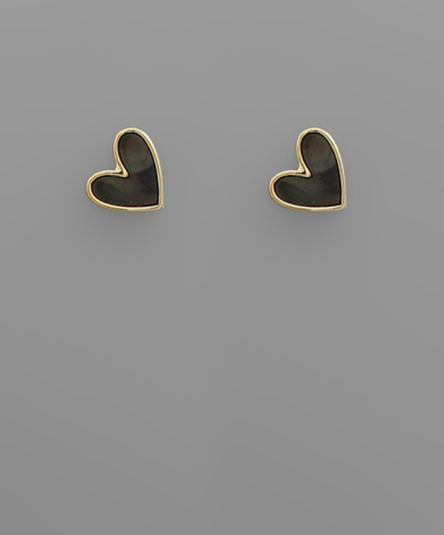 Acrylic Sideways Heart Studs