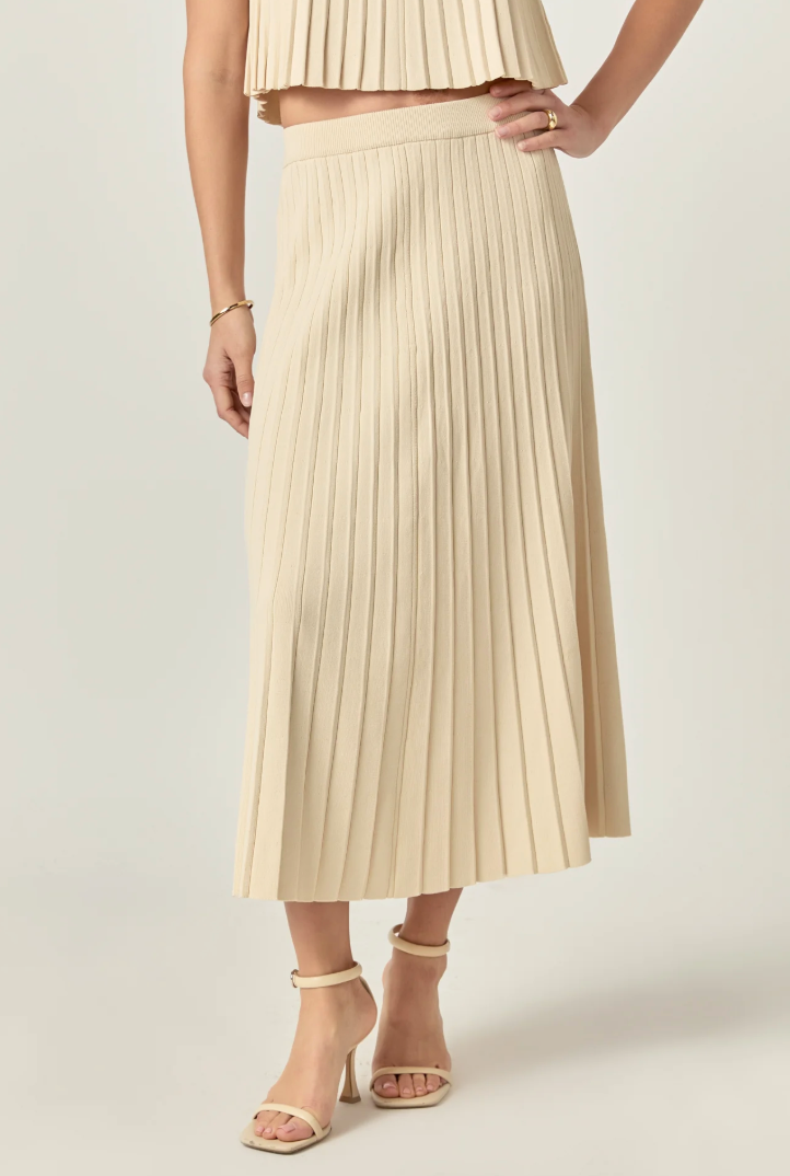 Pleated A-line Skirt