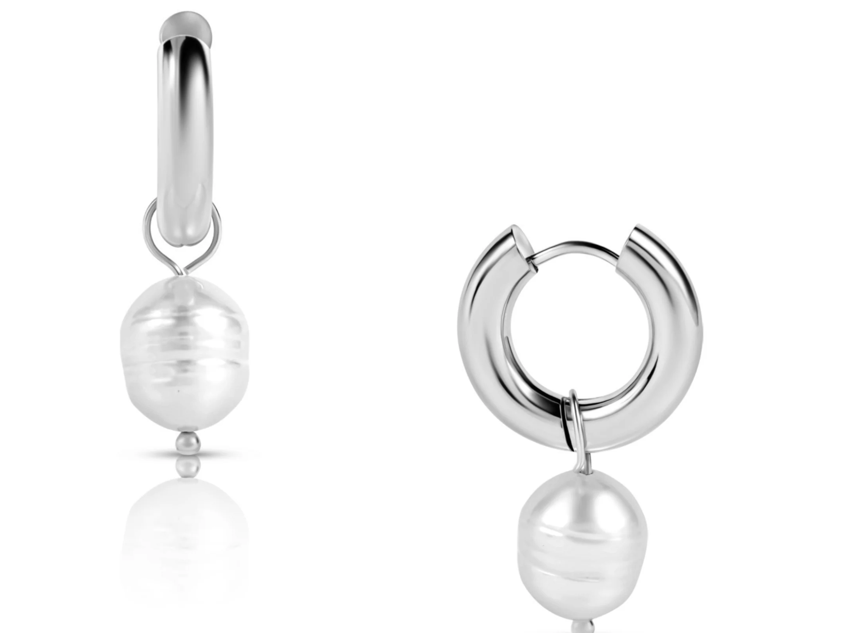 Melrose Mini Hoop Pearl Earring