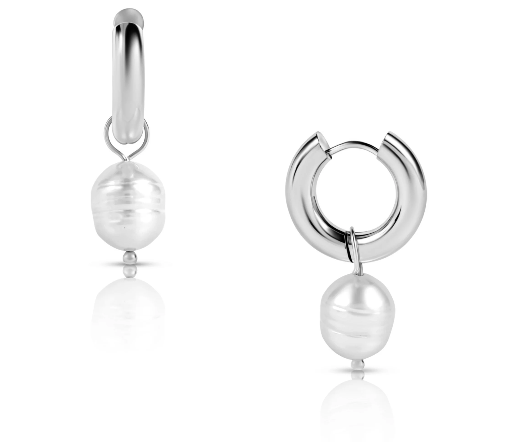 Melrose Mini Hoop Pearl Earring