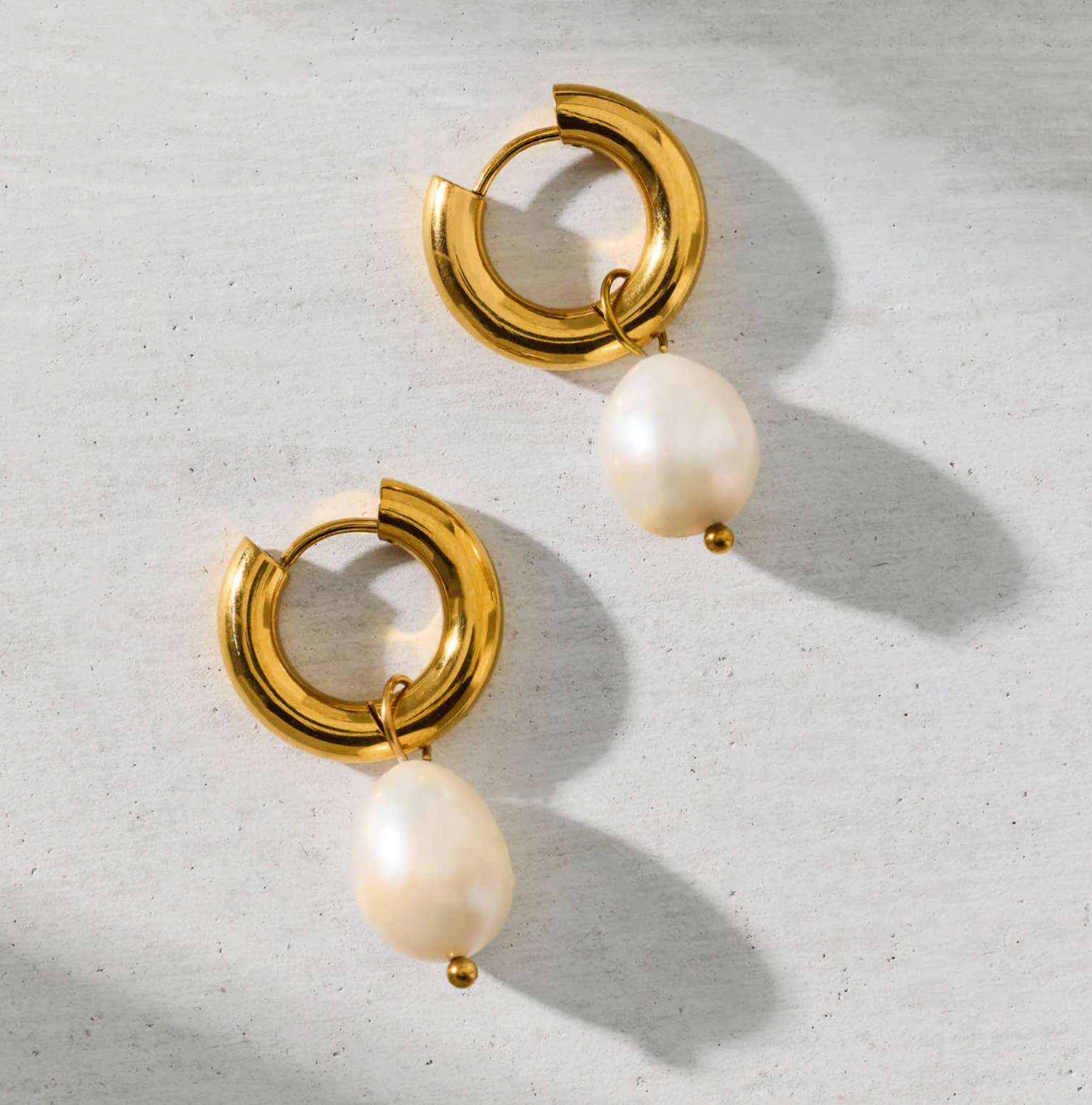 Melrose Mini Hoop Pearl Earring