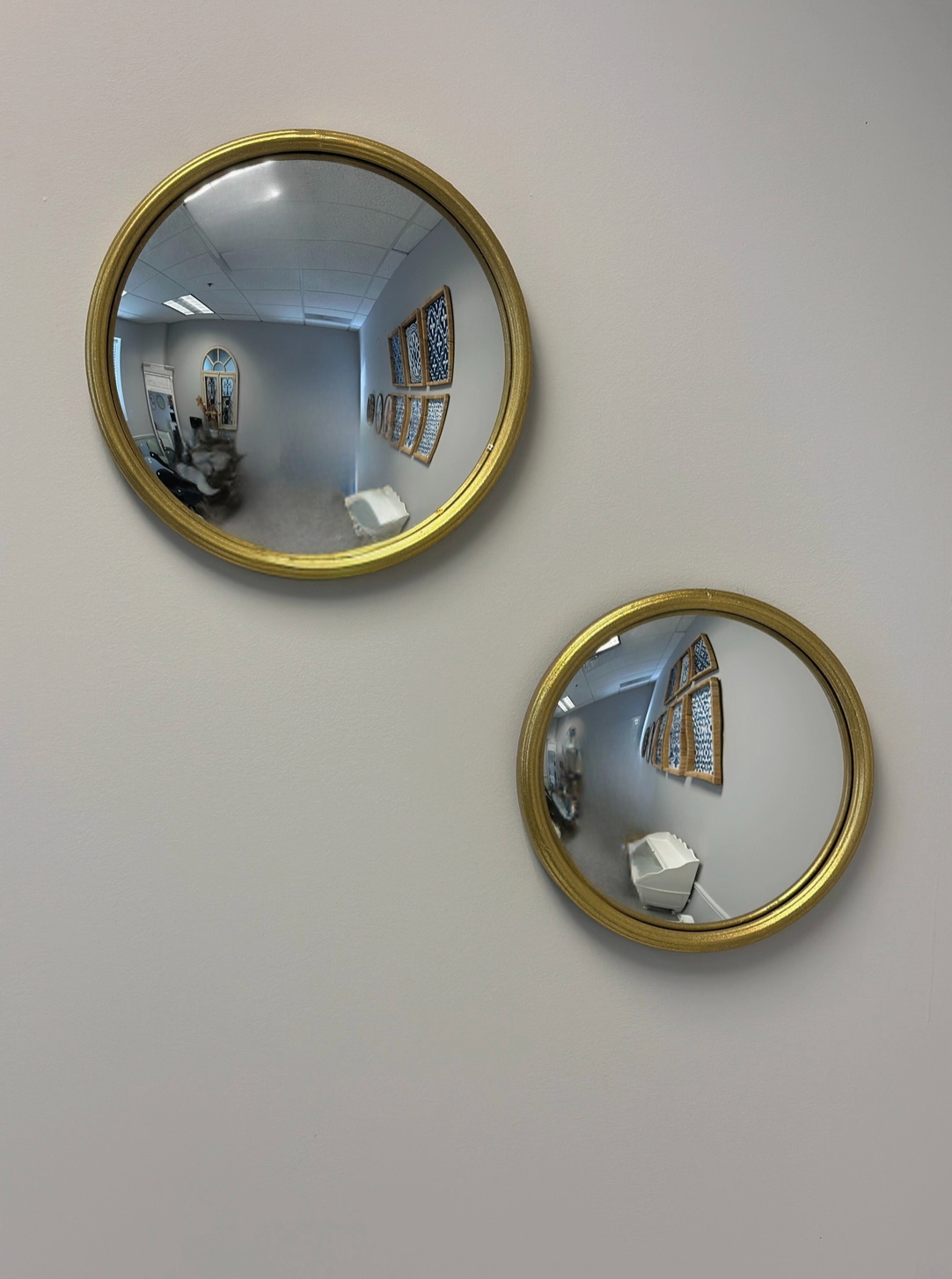 Gold Round Convex Mirror