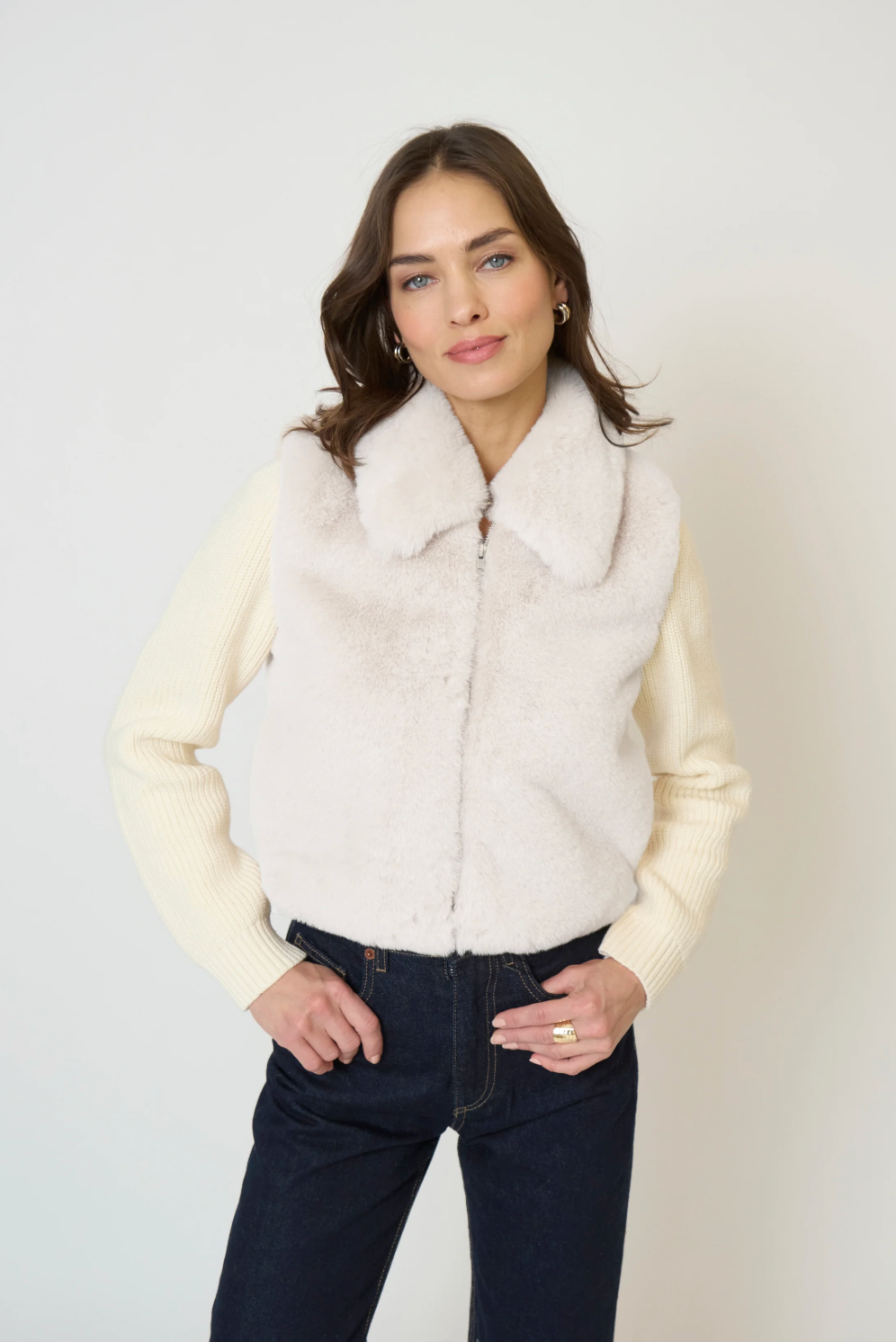 Gia Cropped Fur Sweater