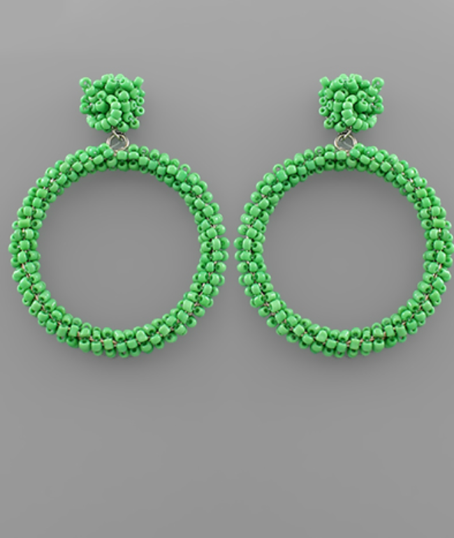 Bead Circle Dangle Earrings