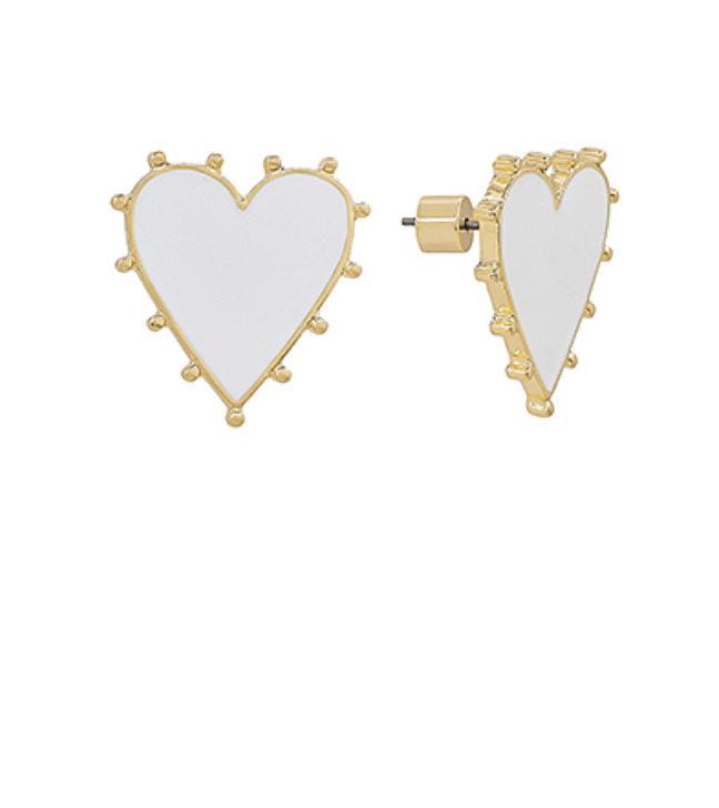 Dotted Color Heart Earrings