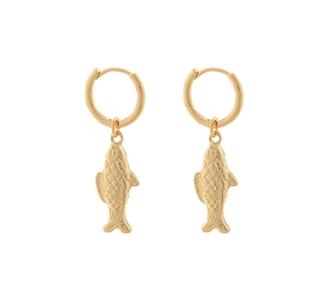 Fish Huggie Hoops