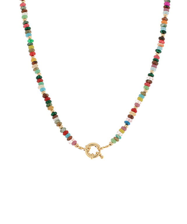 Multi Color Resin Bead Necklace
