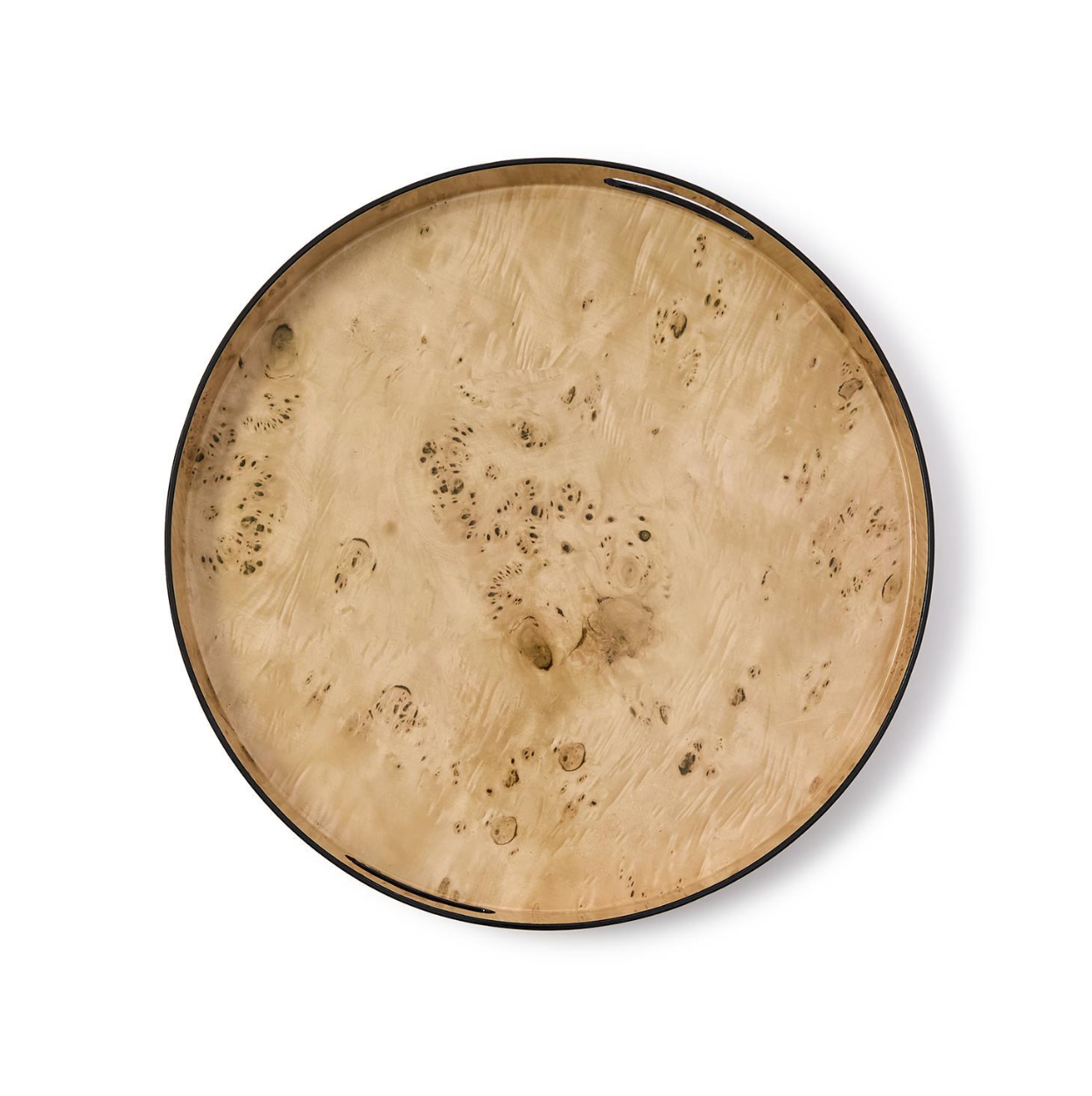 Burled Wood Pattern Round Tray