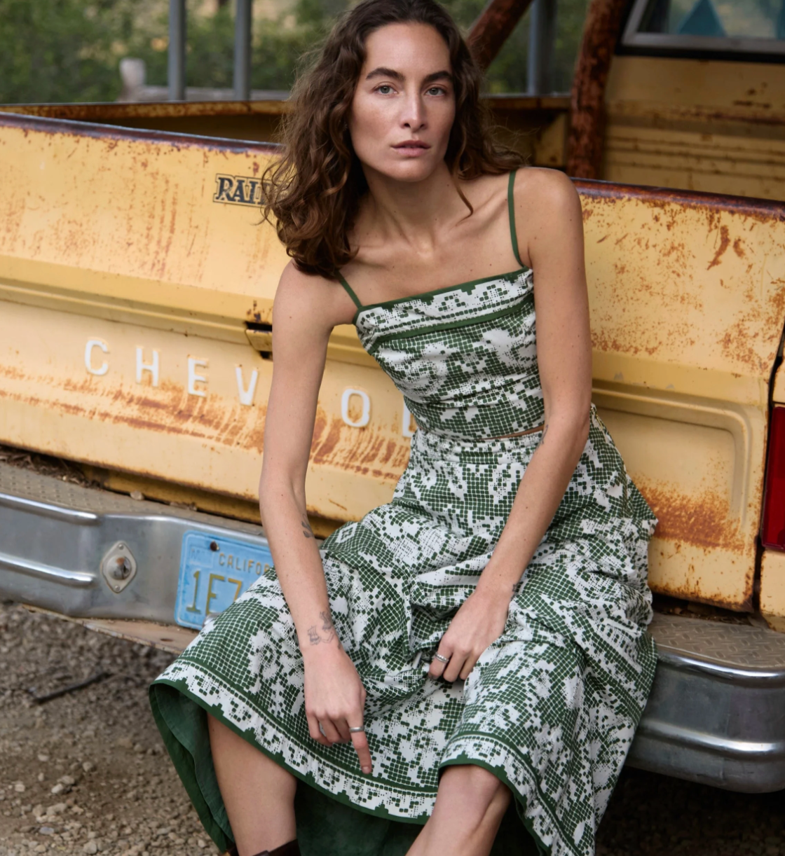 Jasmine Ankle Skirt - Verdant Flight