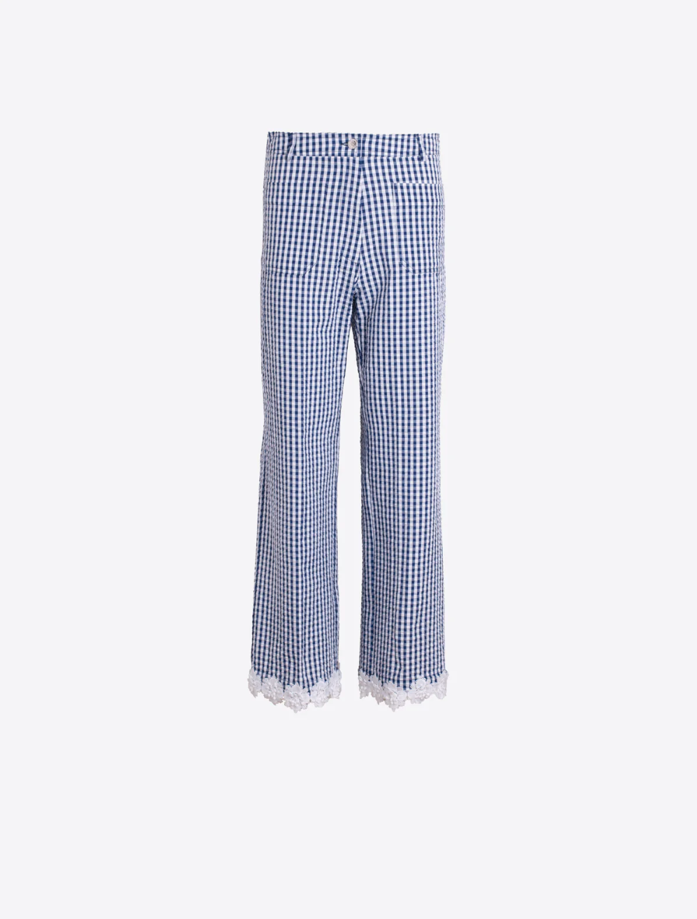 Blue Gingham Lace Trousers
