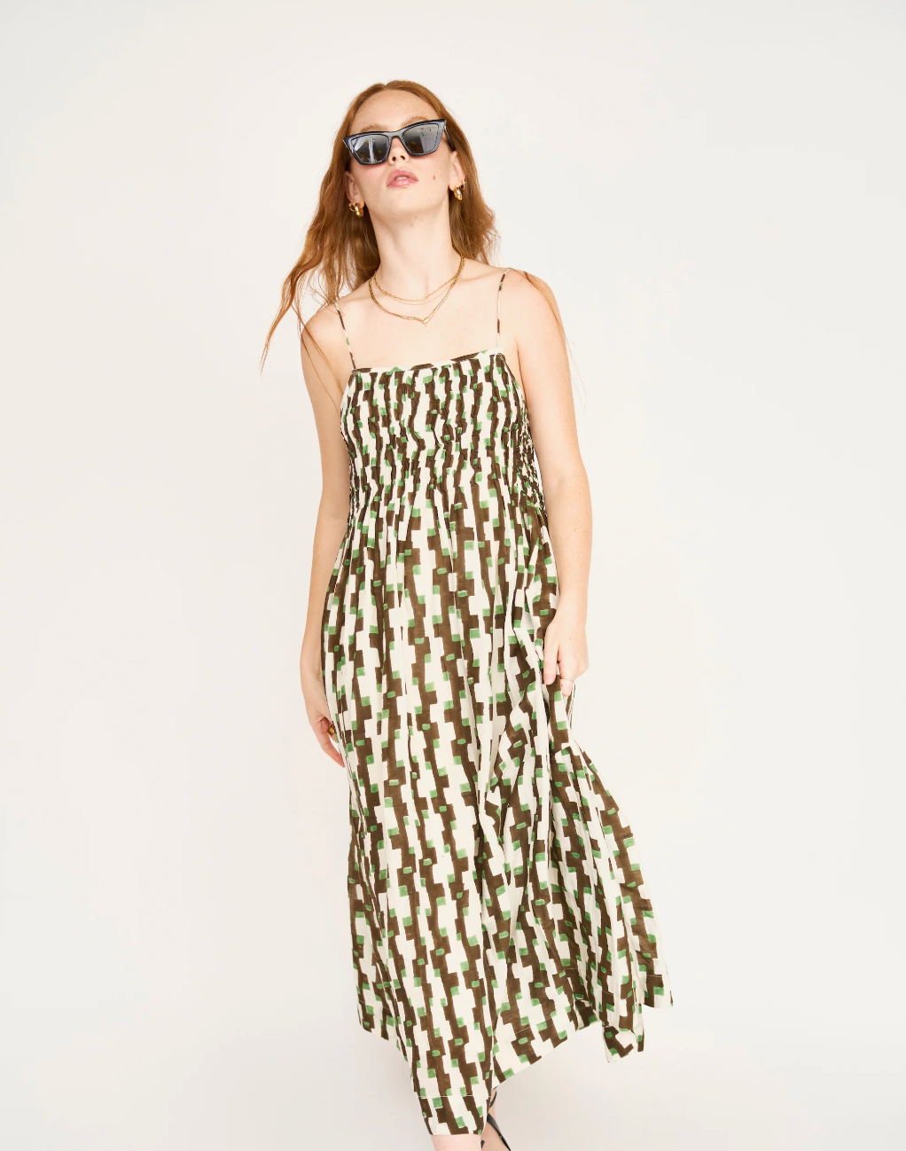 Janeiro Dress in Chocolate Mint Hopscotch
