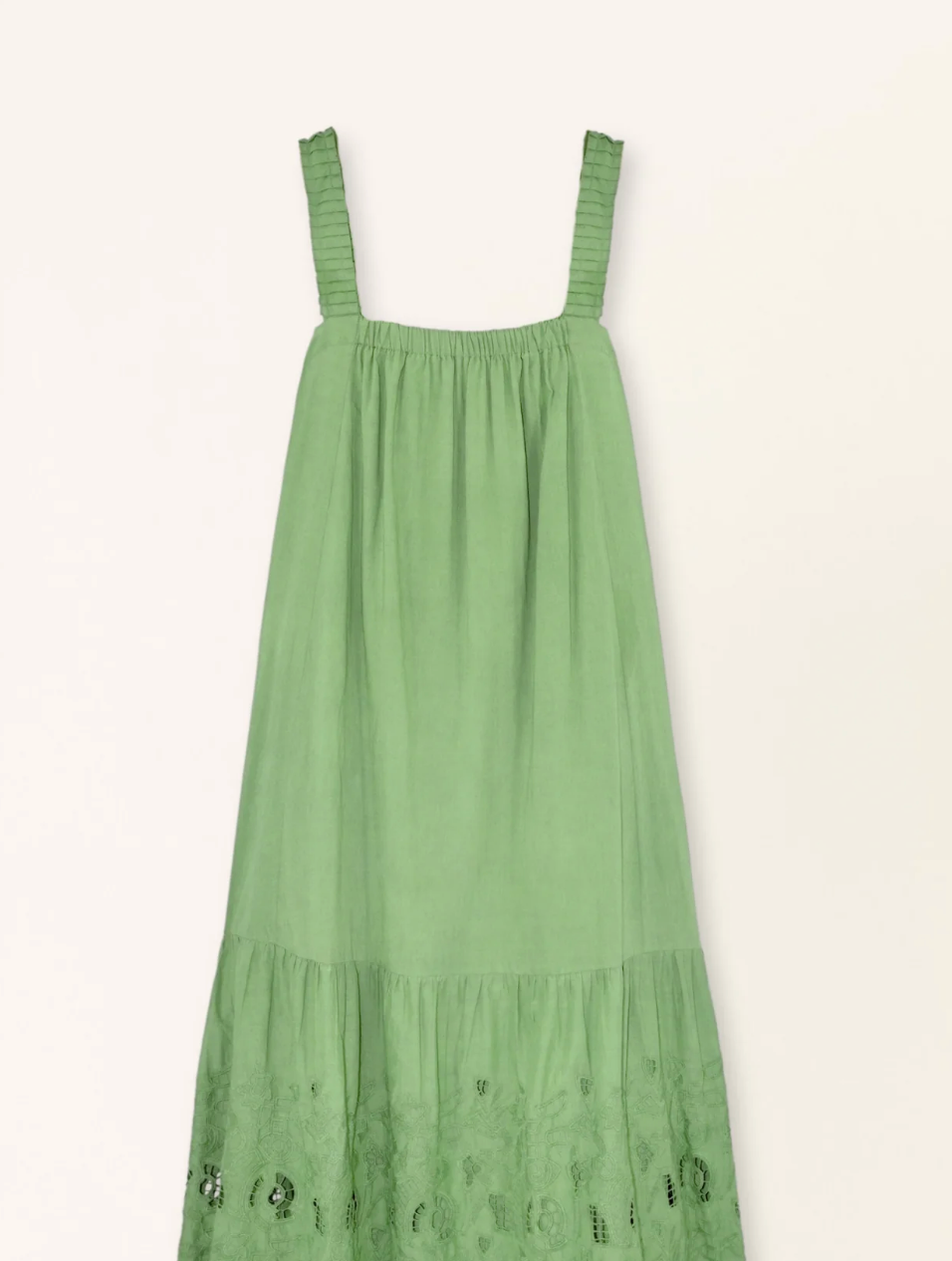 Monaco Dress in Mint Embroidered Deco