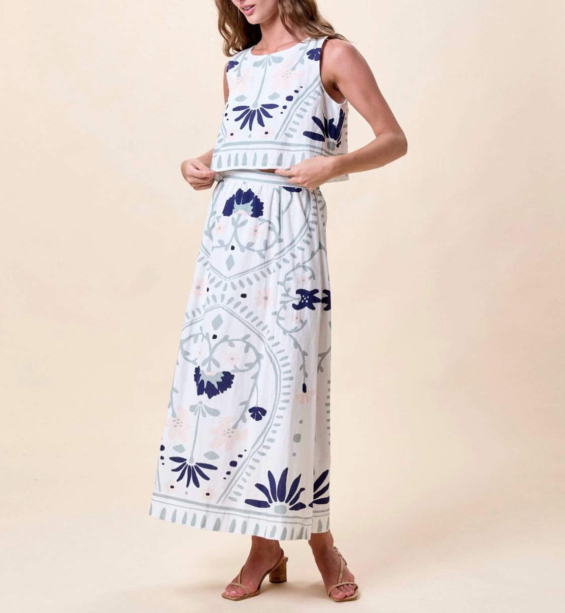 Venetia Top in Liliana Blue Surf
