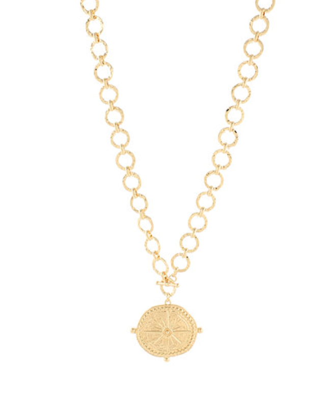 Sunburst Oval Pendant Necklace