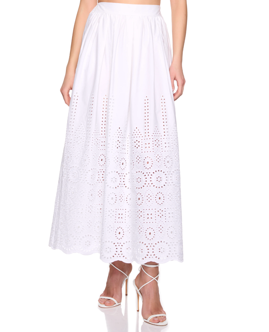 Embroidered Poplin Skirt