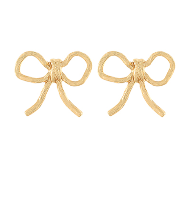 Textured Bow Earrings