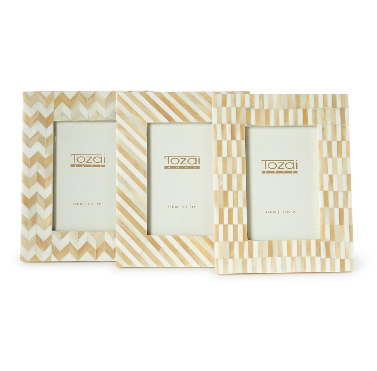 Modern Mosaics Bone Photo Frame