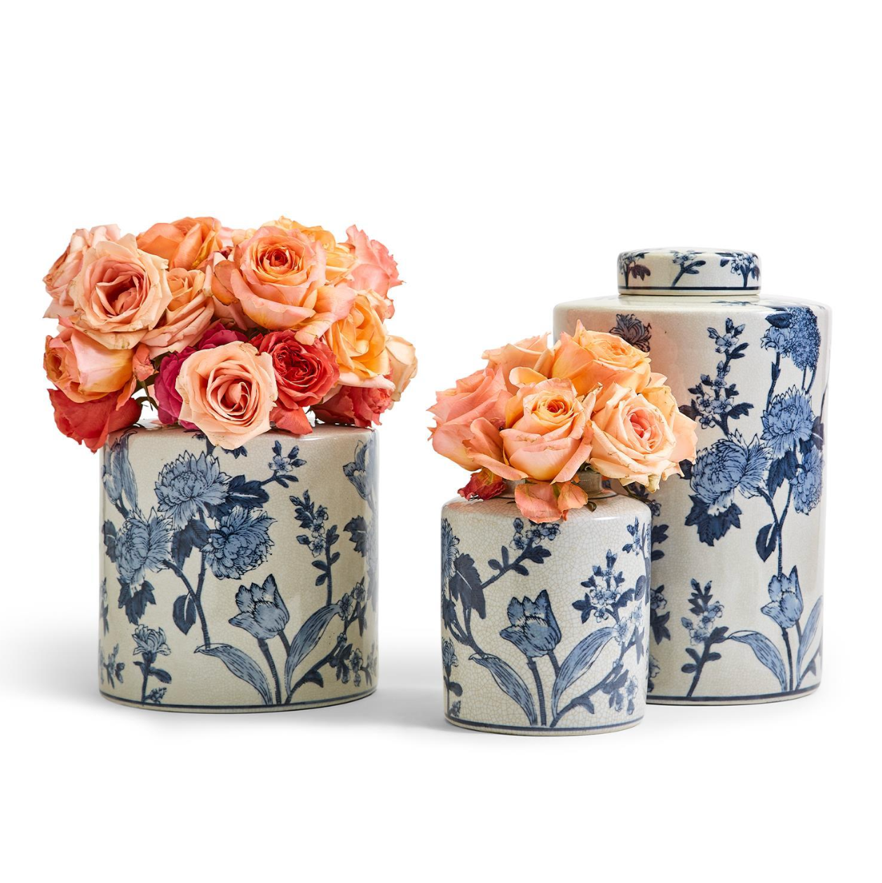 Japanese Blossom Blue & White Tea Jars