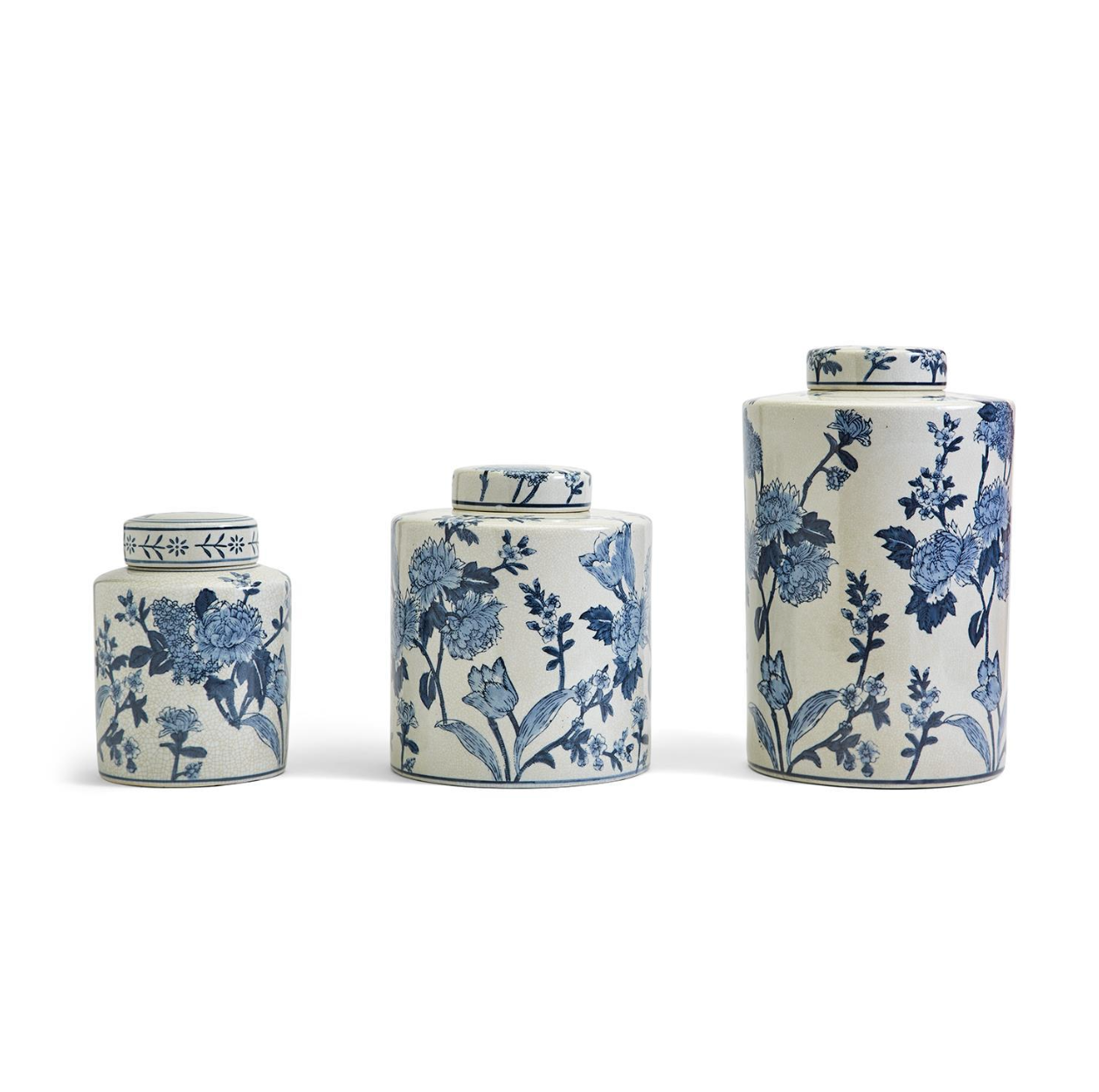 Japanese Blossom Blue & White Tea Jars