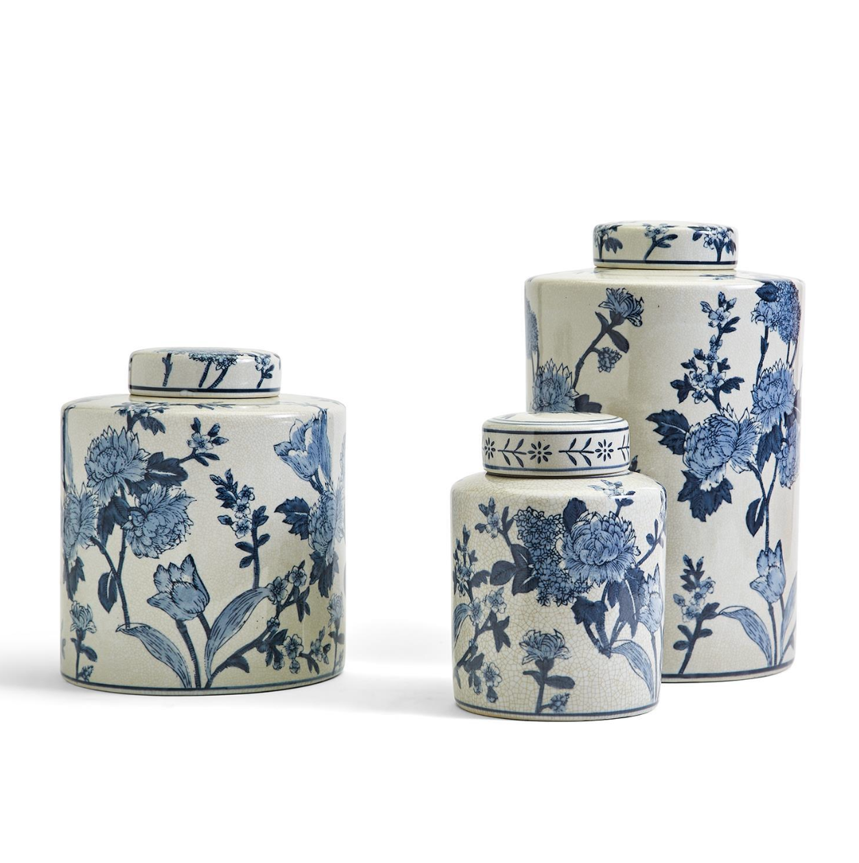 Japanese Blossom Blue & White Tea Jars