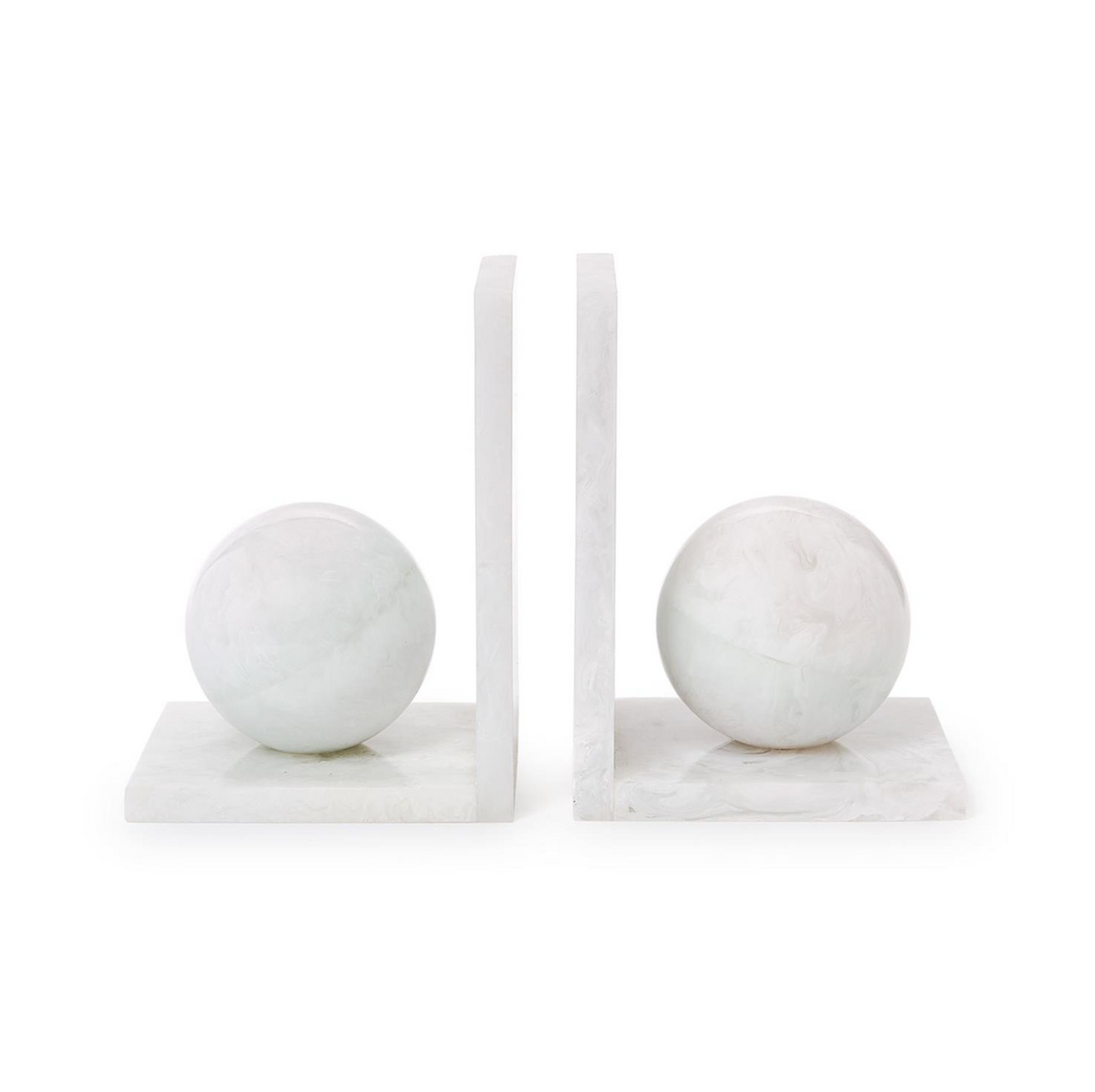 White Marblized Bookends