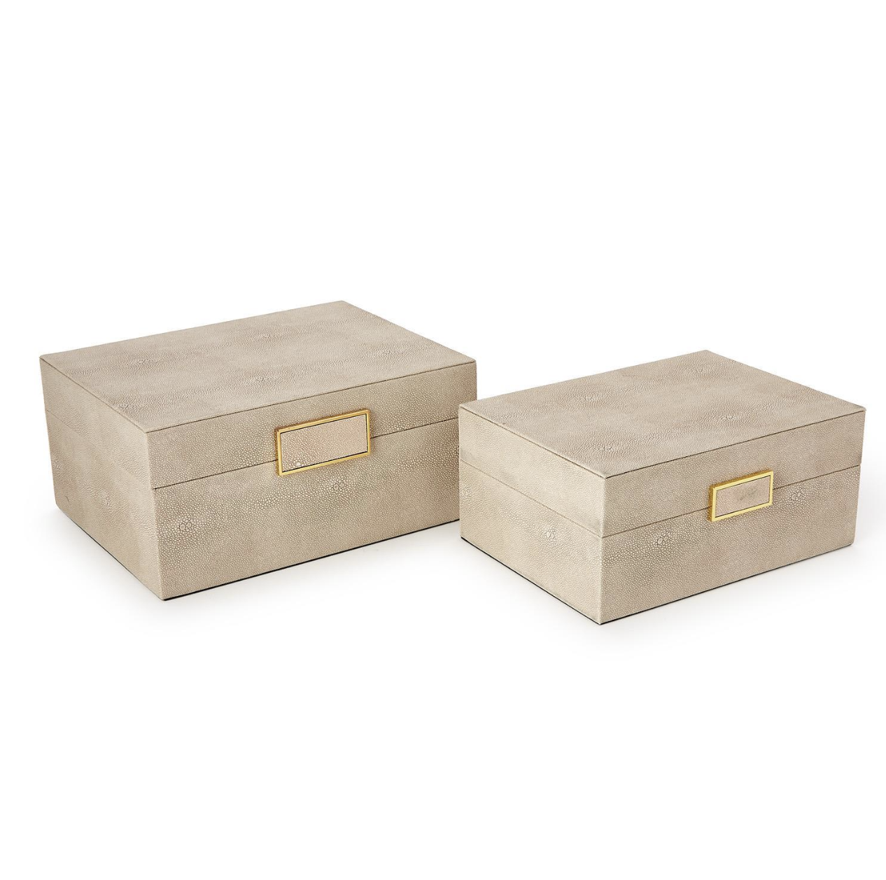 Brussels Cream Shagreen Boxes