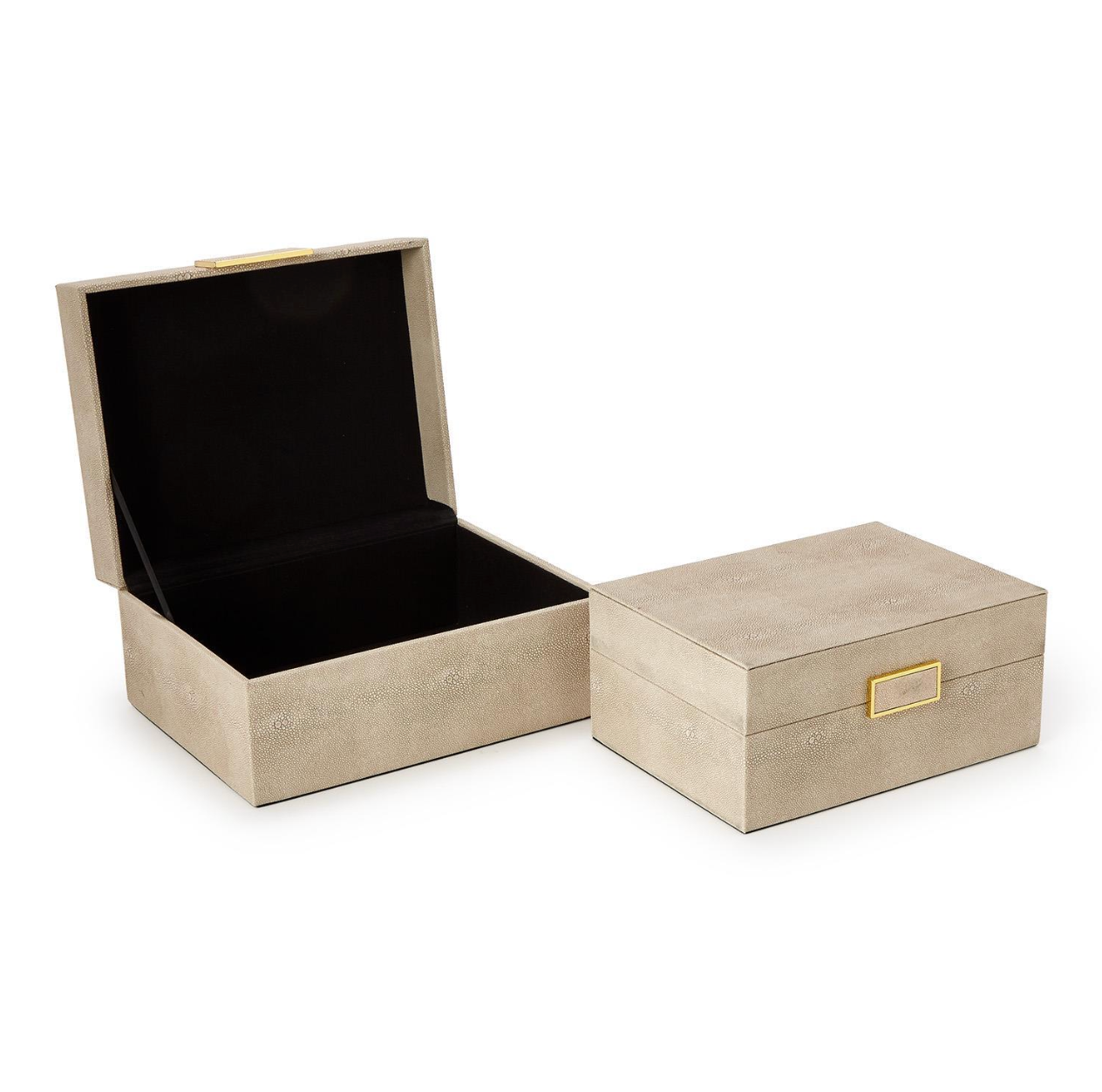 Brussels Cream Shagreen Boxes