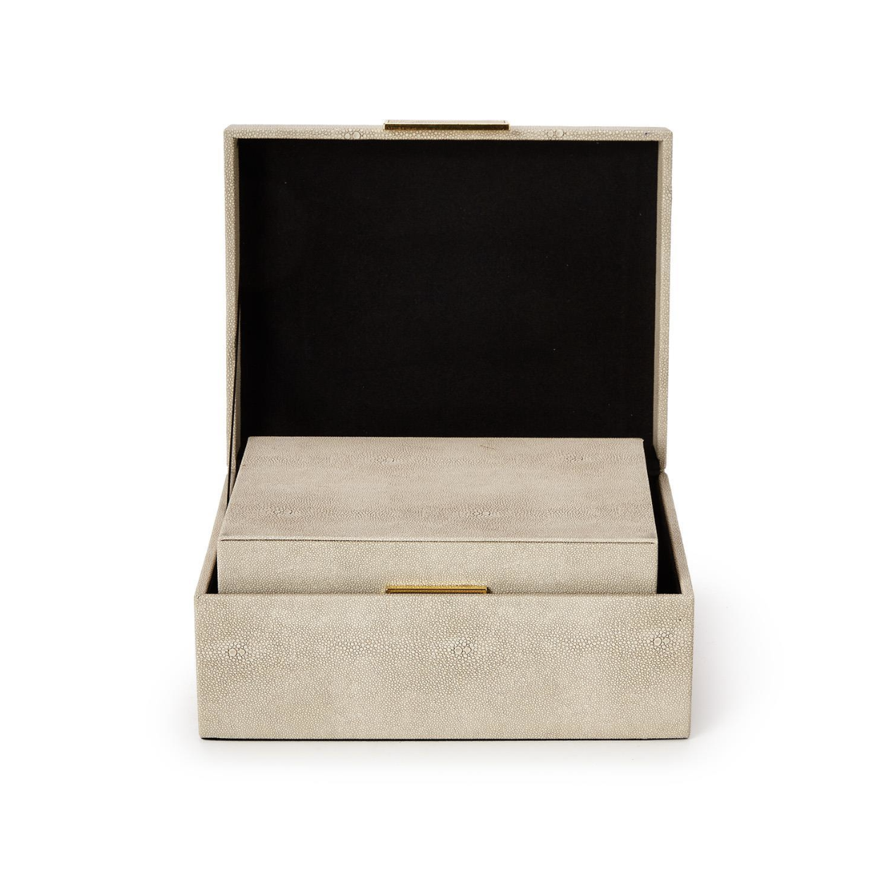 Brussels Cream Shagreen Boxes