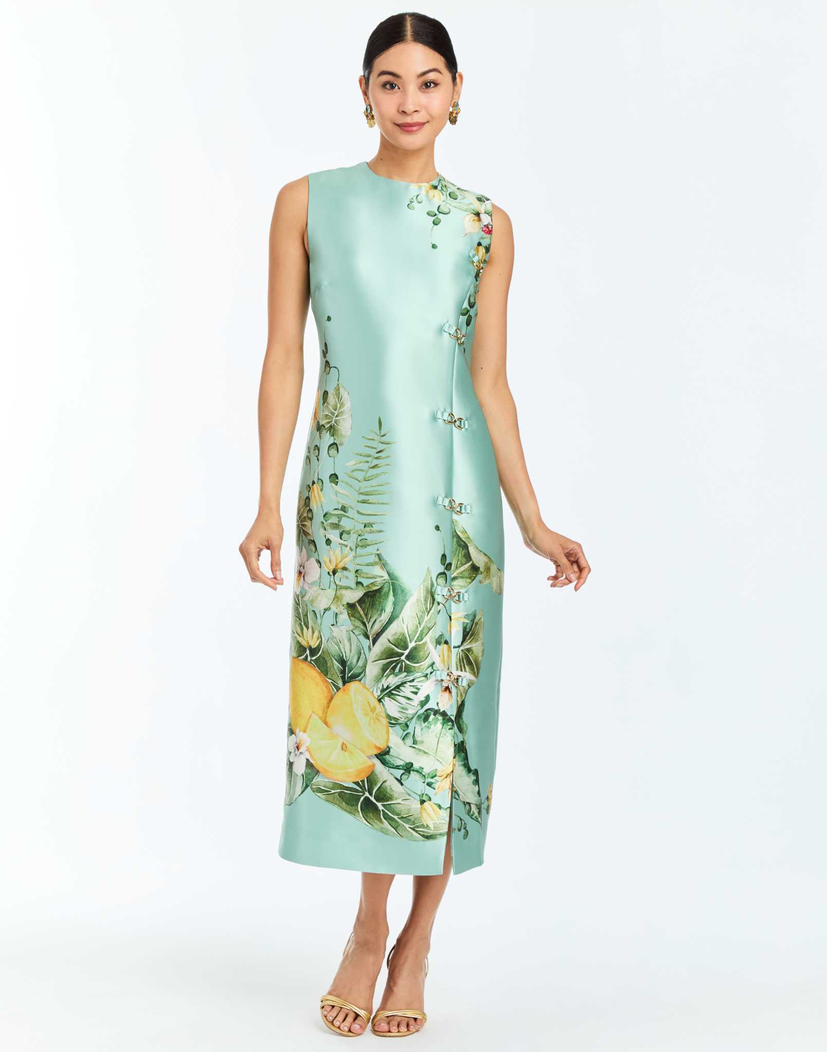 Serena Midi Dress in Citron