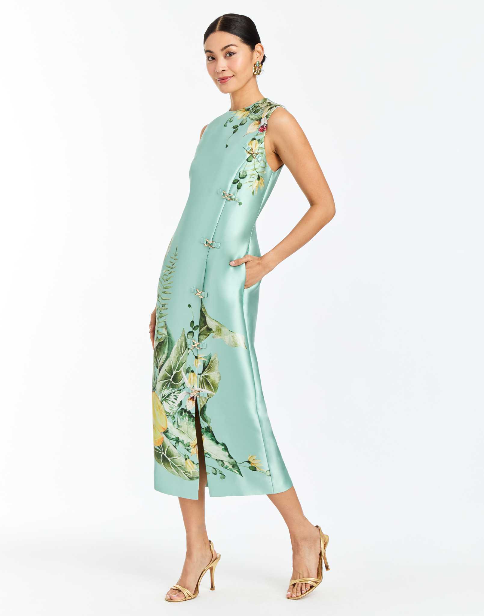 Serena Midi Dress in Citron