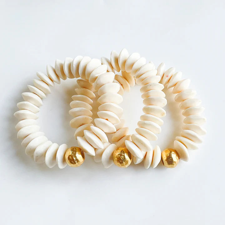 Heishi Bone Bracelet