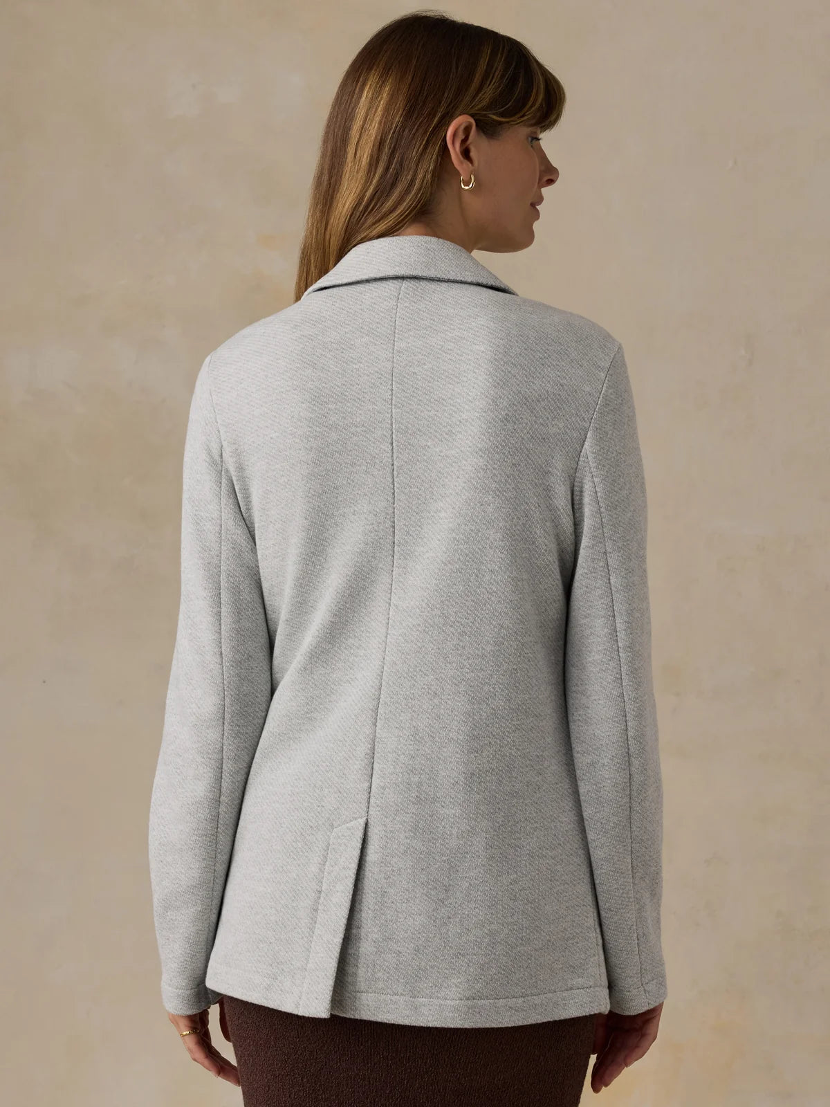Inlet Knit Blazer-Heather Gray