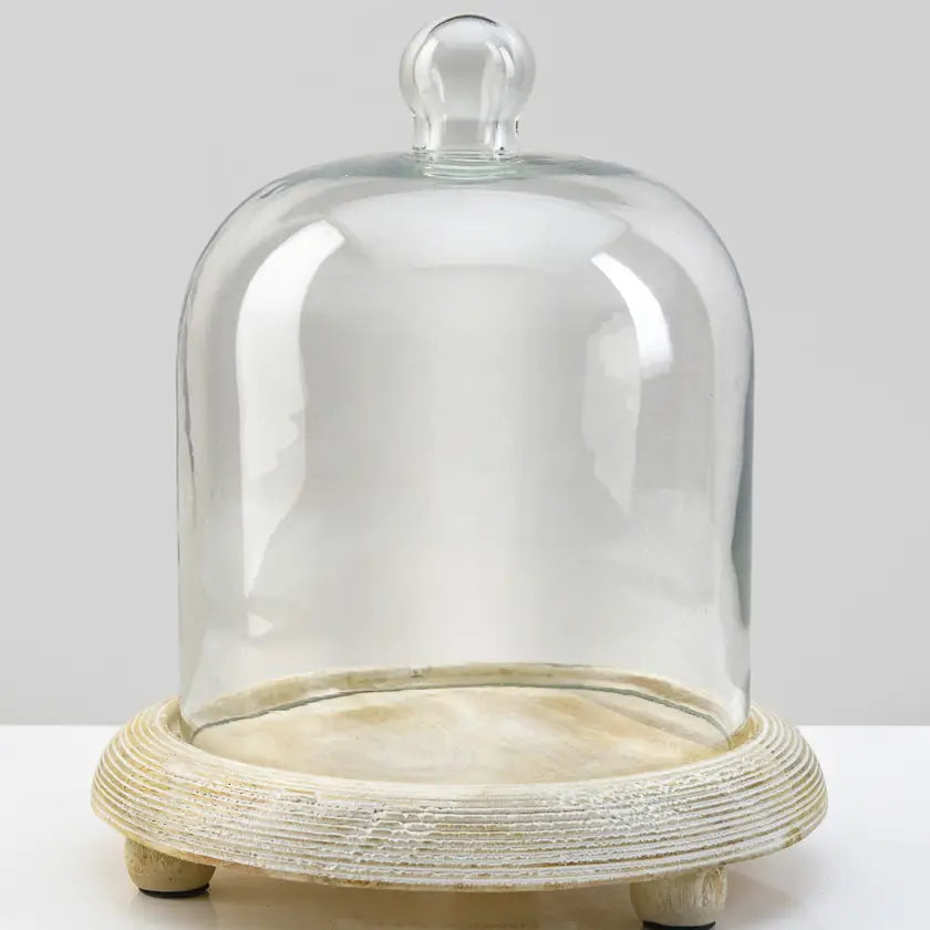 La Boheme Glass Cloche with Wood Base
