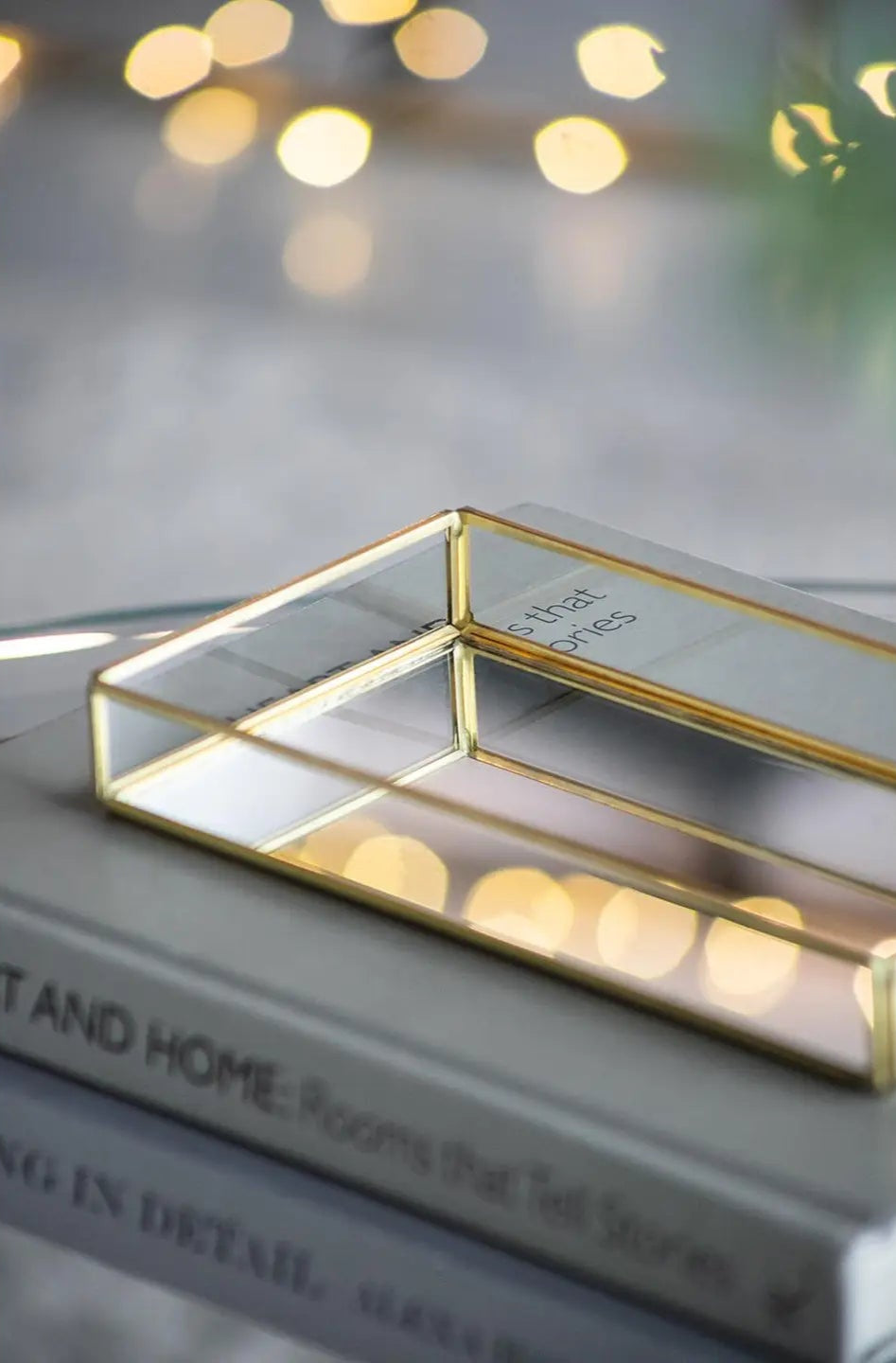 Gold Rimmed Glass Tray