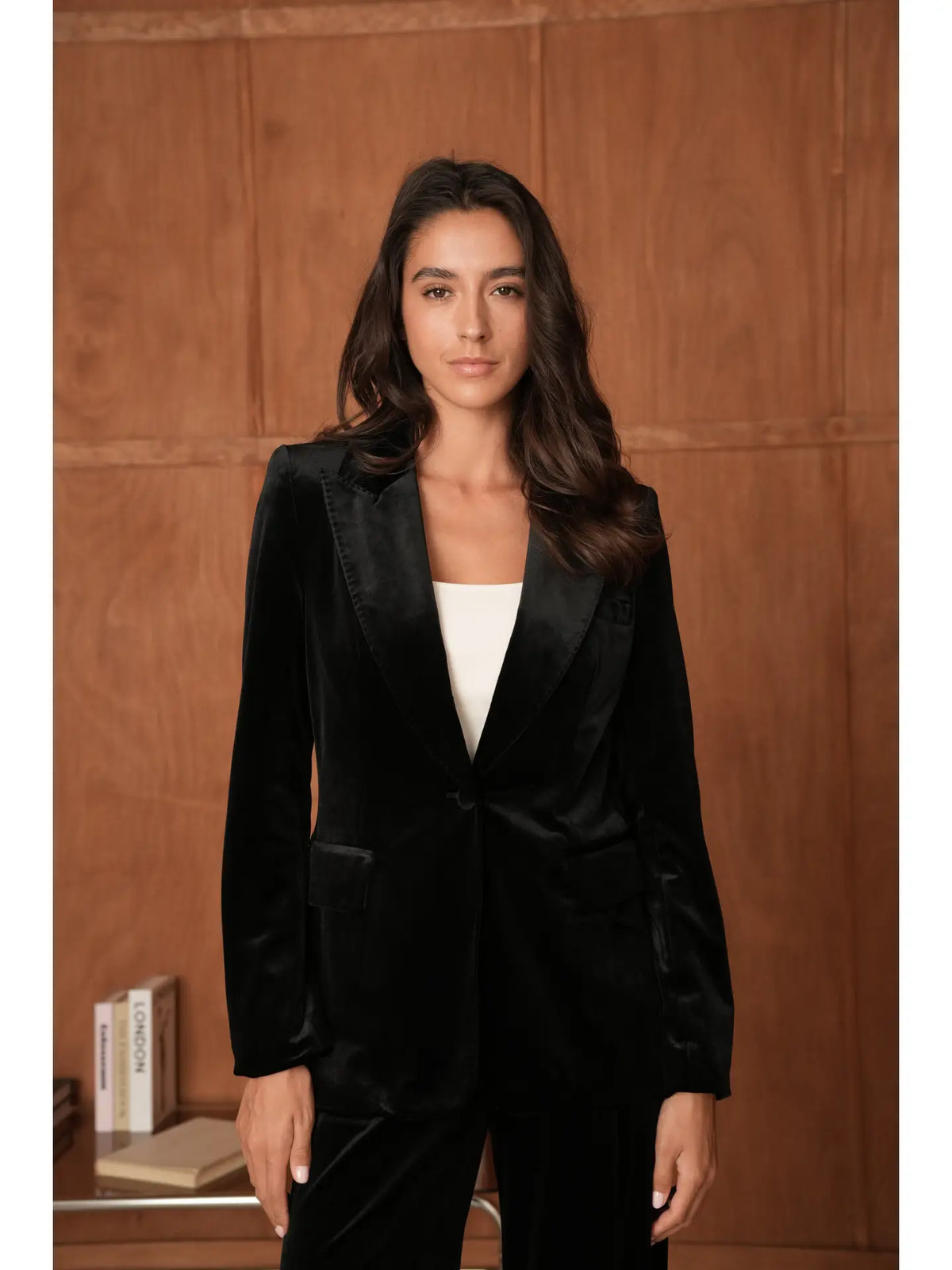 Ganny Tailored Jacket in Black Velvet