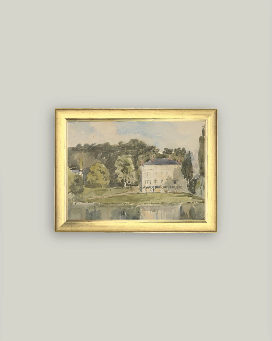 View Of Chateau Framed Antique Art