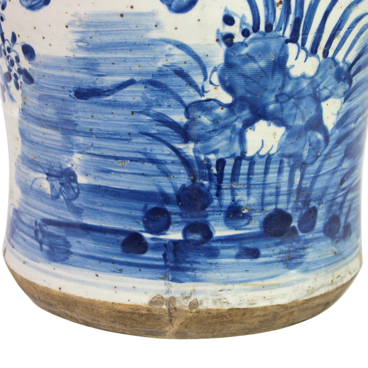 Vintage Temple Jar Plum Lily Pad Motif