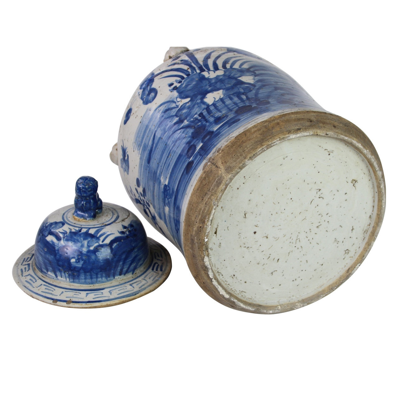 Vintage Temple Jar Plum Lily Pad Motif