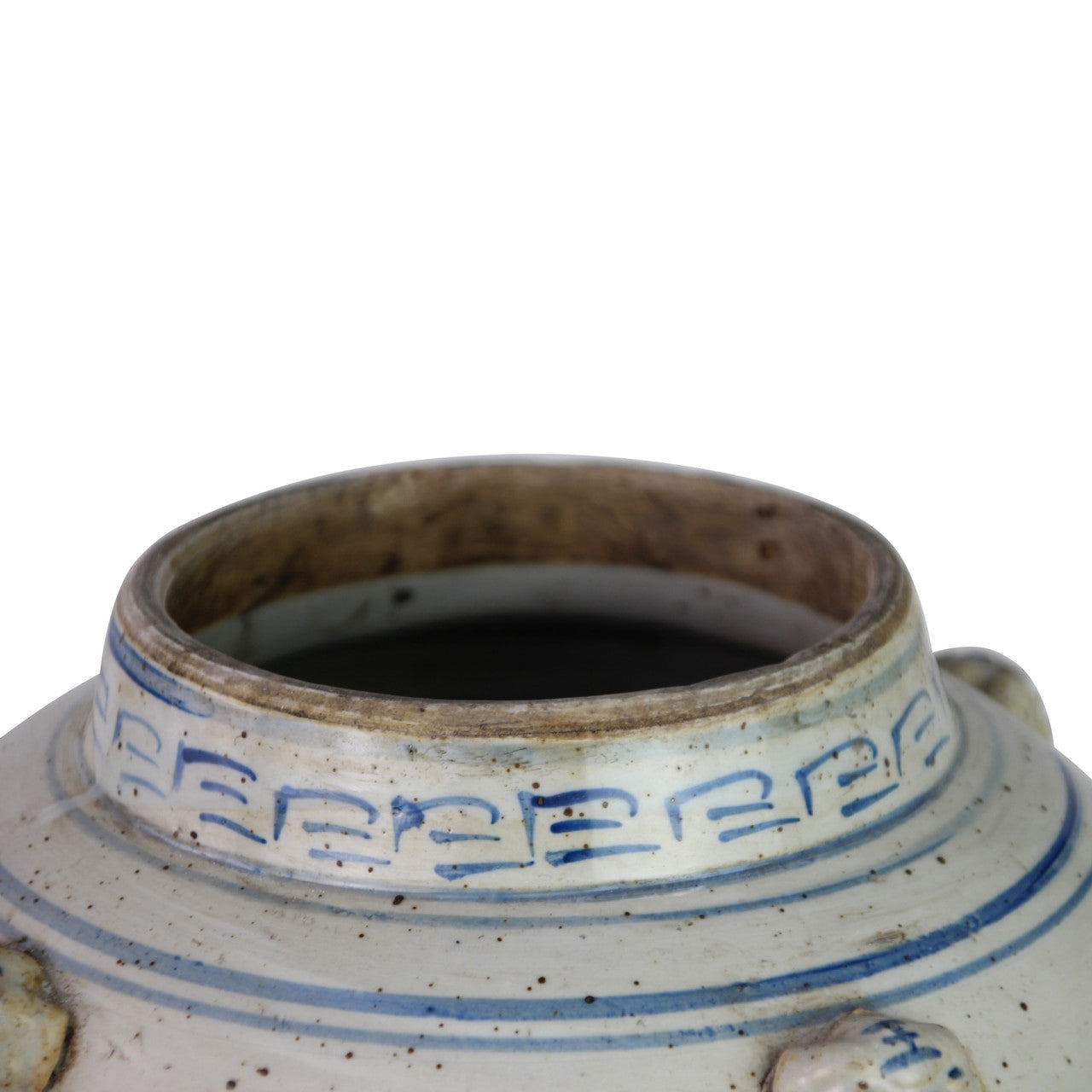 Vintage Temple Jar Plum Lily Pad Motif