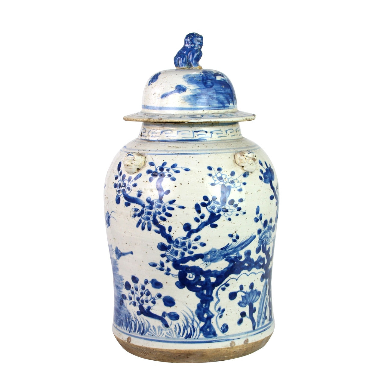 Vintage Temple Jar Plum Lily Pad Motif