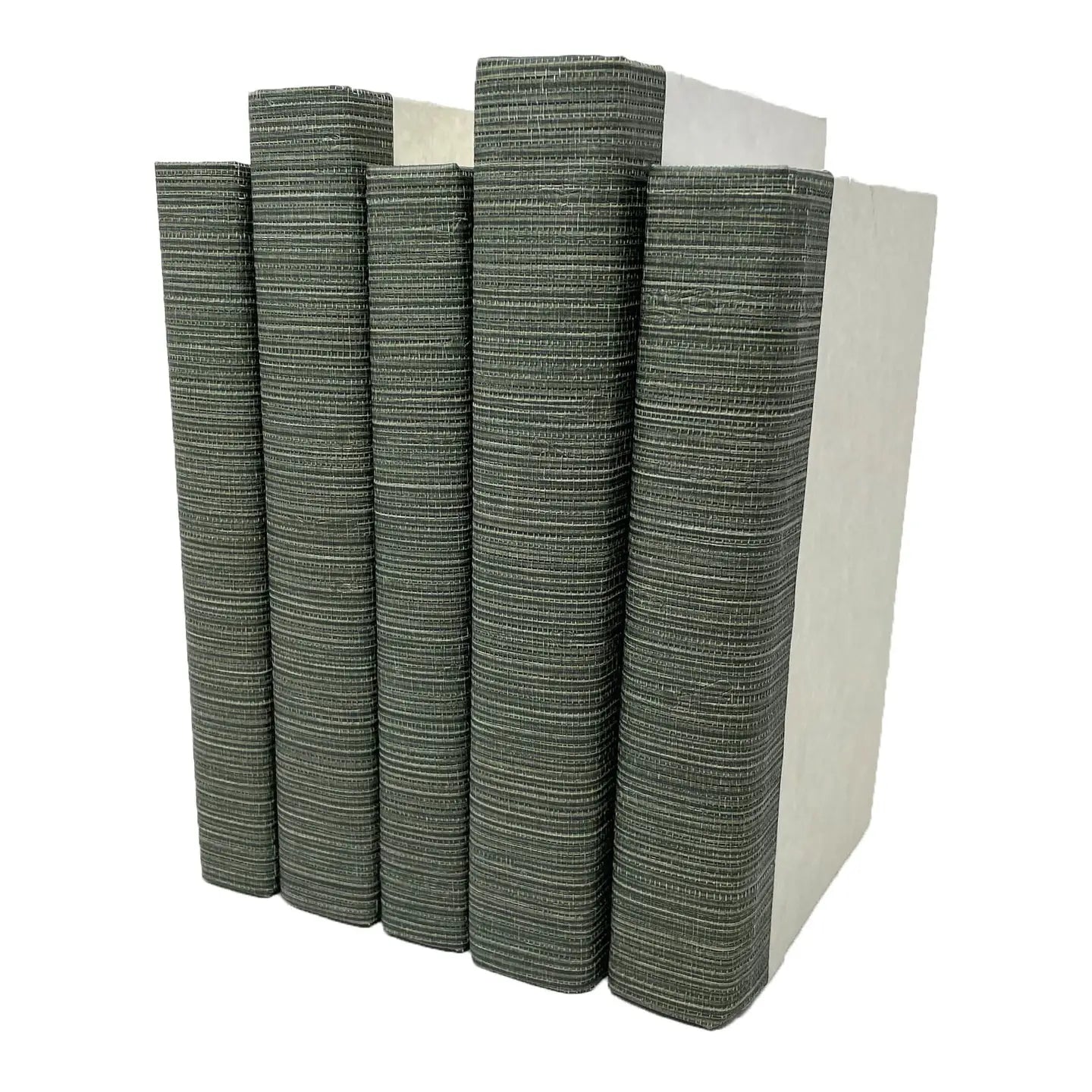 Grasscloth Green & White Decorative Book