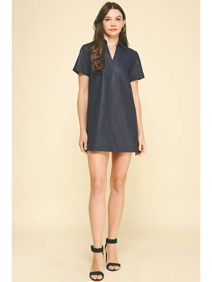 Leather Tunic Mini Dress