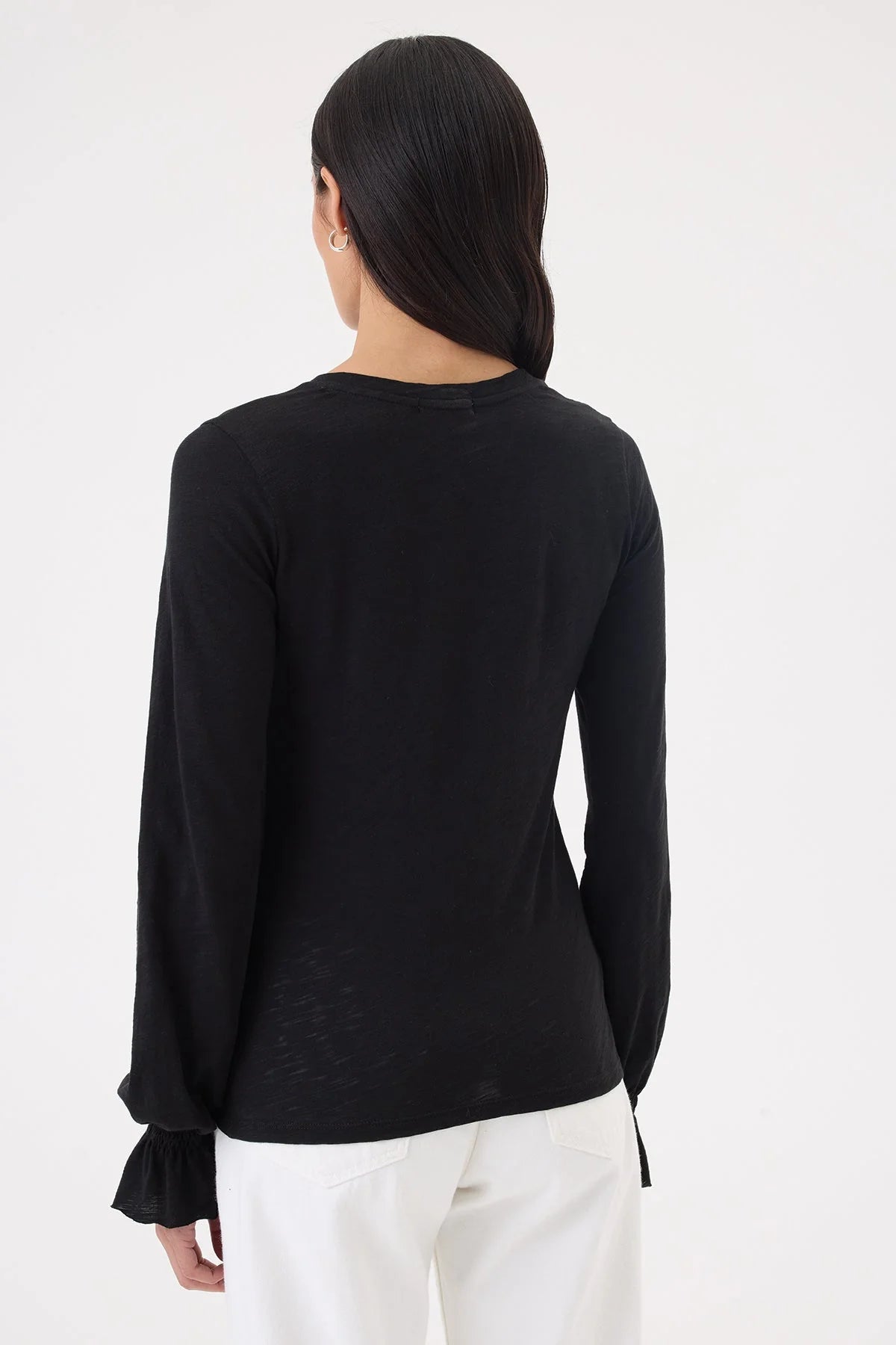 Bishop Sleeve Blouse in Black