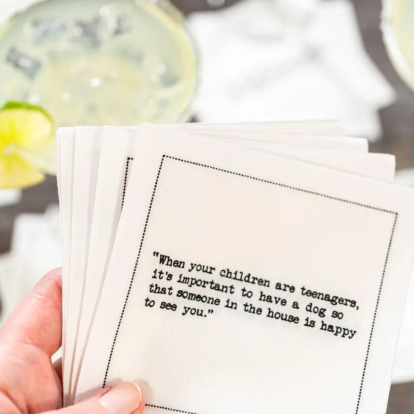 Dog Quotes Cotton Cocktail Napkins