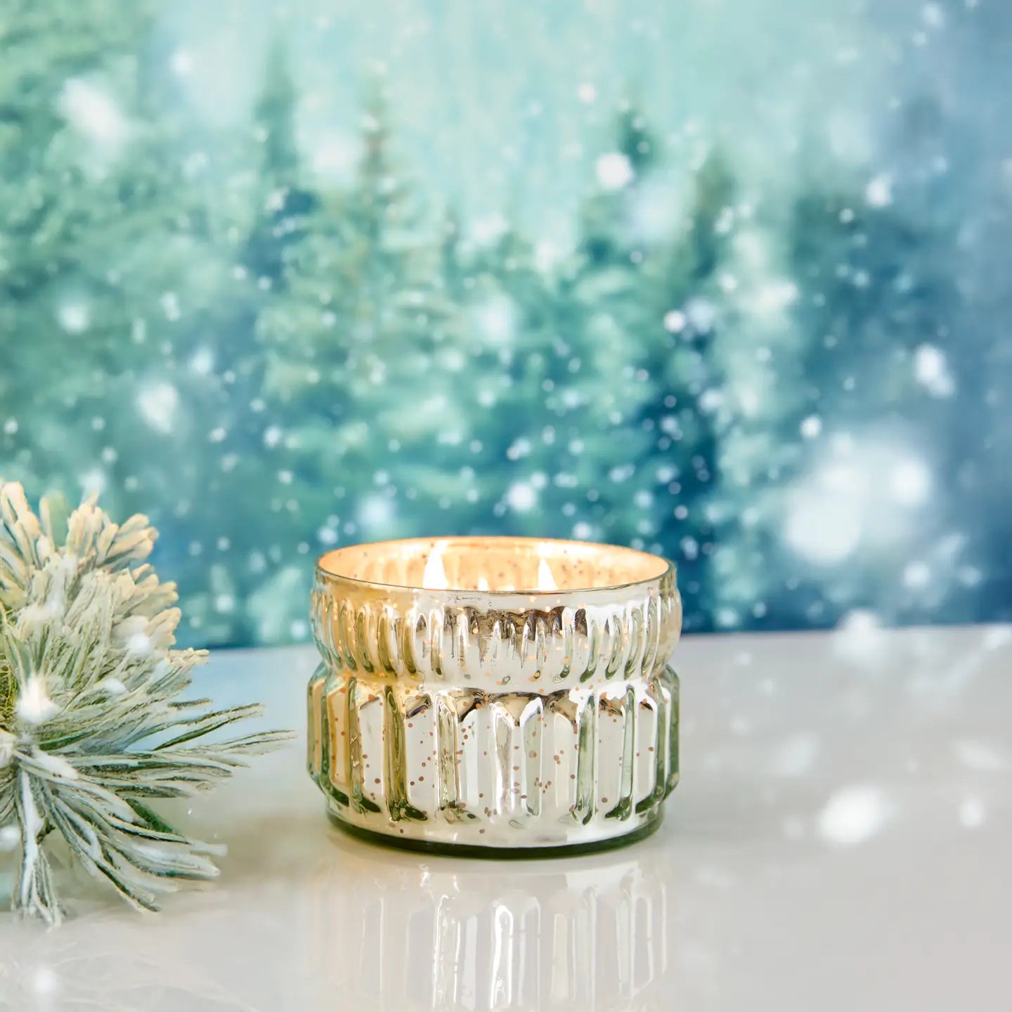 Fresh Cut Balsam & Pine 2 Wick Mercury Glass Candle