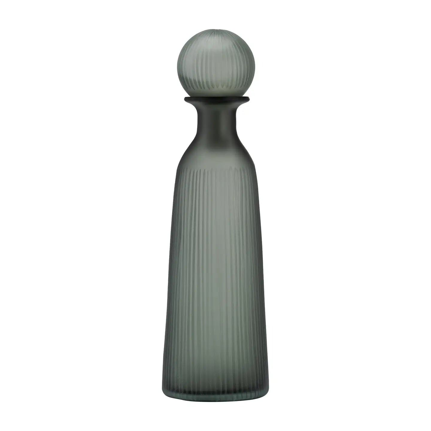 Glass Ribbed Detailing Rounded Lid Vase