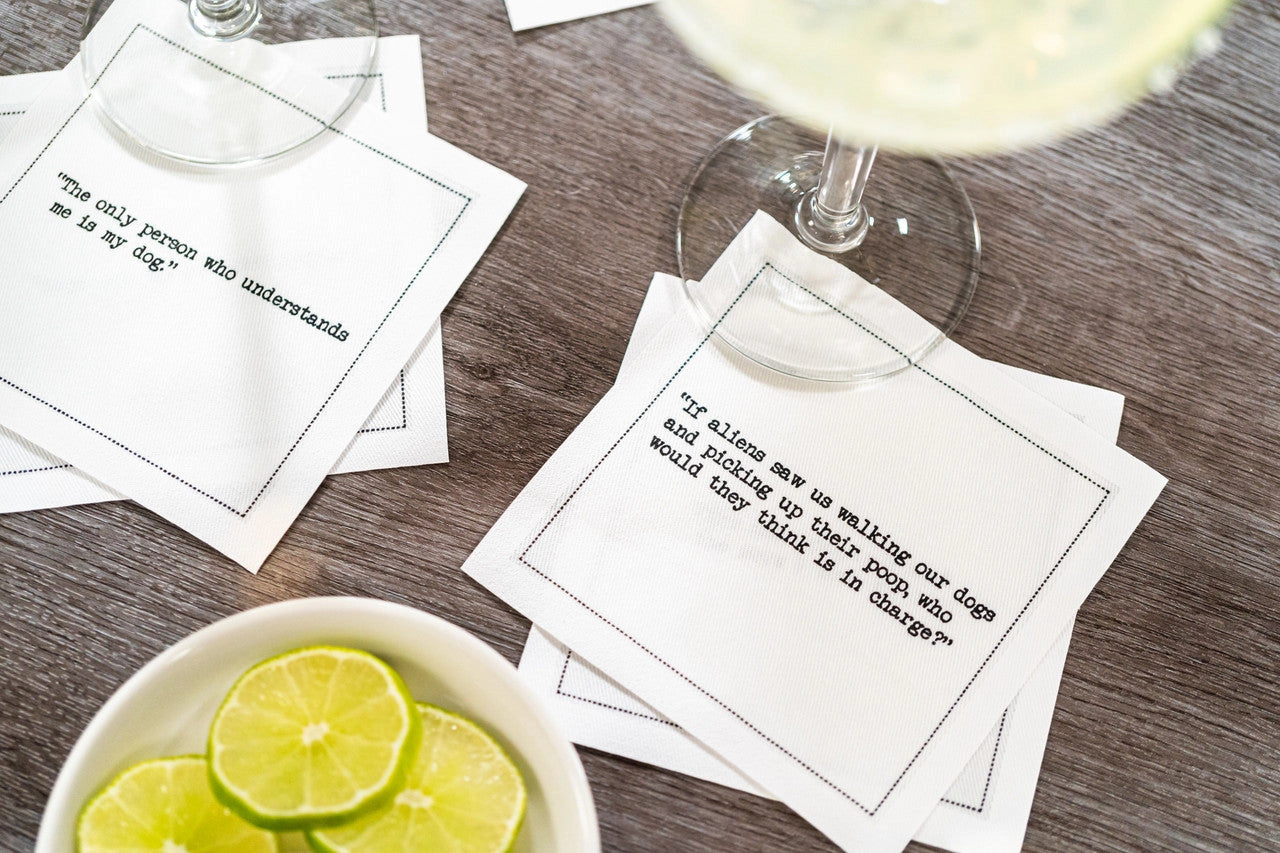 Dog Quotes Cotton Cocktail Napkins