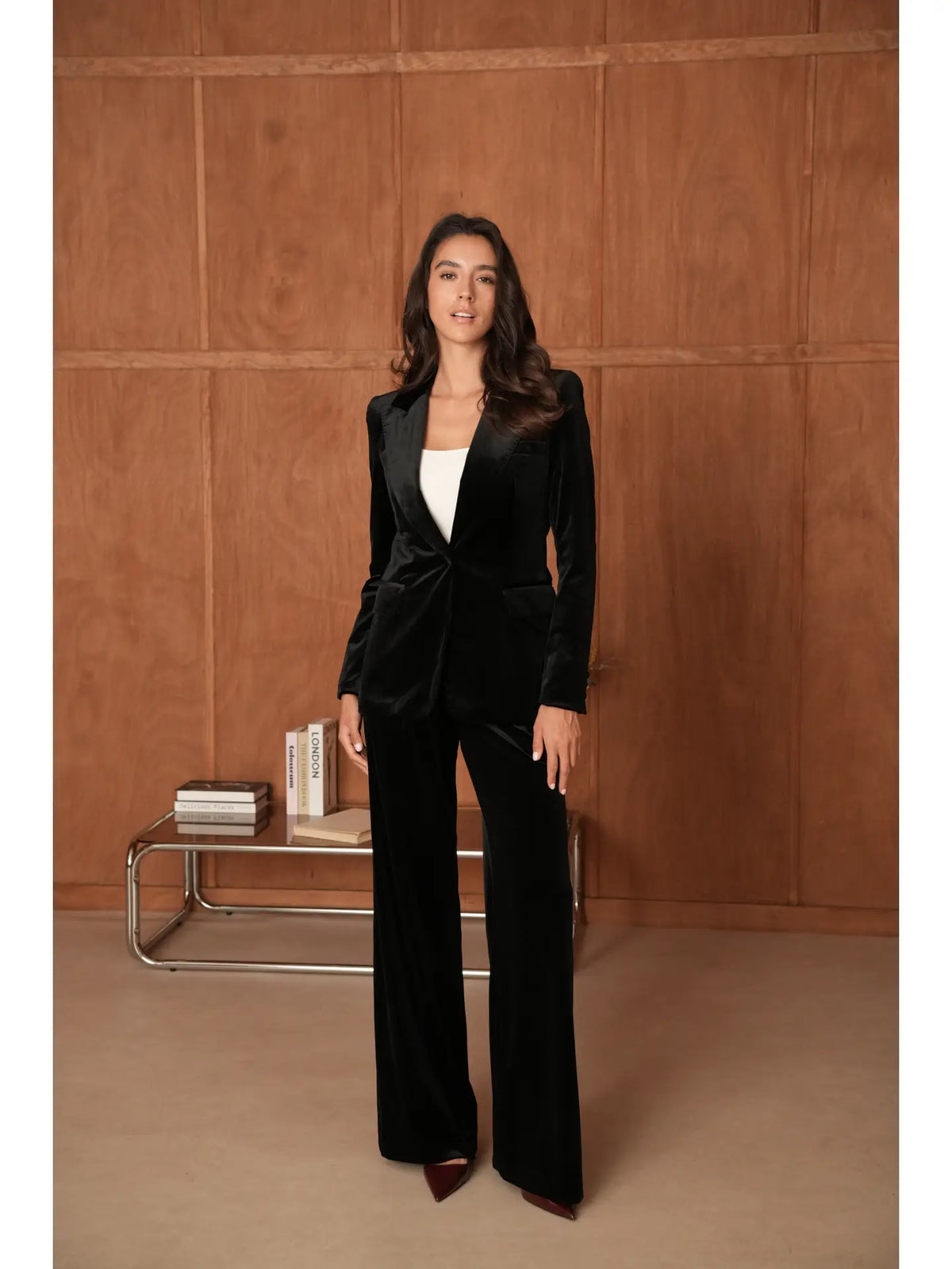 Ganny Tailored Jacket in Black Velvet